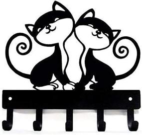 img 3 attached to Metal Peddler Twin Cats Hanger