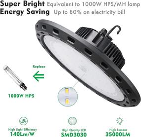 img 2 attached to 💡 Bulbeats 250W LED High Bay Light: Powerful 35000lm, Equivalent to 1000W MH/HPS, Daylight 5000K - 4 Pack