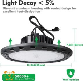 img 1 attached to 💡 Bulbeats 250W LED High Bay Light: Powerful 35000lm, Equivalent to 1000W MH/HPS, Daylight 5000K - 4 Pack