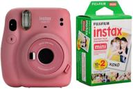 📷 fujifilm instax mini 11 camera with twin pack of fujifilm instax mini instant daylight film (flamingo pink), 20 exposures logo