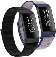 нейлоновые ремешки, совместимые с fitbit charge 4 / fitbit charge 3 / charge 3 se band логотип