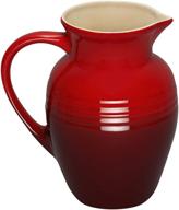 enhance your table décor with creuset stoneware 2 quart pitcher in cherry logo