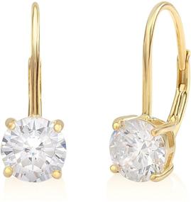 img 4 attached to 🌟 Fairy-tale Sparkle: UNICORNJ Sterling Solitaire Leverback Earrings for Girls