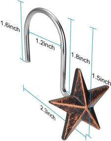 img 1 attached to 🌟 AGPtek® Star Decorative Shower Curtain Hooks: Set of 12 for Elegant Bathroom Décor