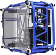 in win signature motorcycle steel tube atx computer case - d-frame (blue)+ blue logo