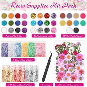 img 2 attached to Ultimate 79 PCS Resin Glitter and Accessories Kit: Acejoz Resin Jewelry Making Supplies with Glitter, Pigment, Mylar Flakes, Dried Flowers, Foil Flakes, and Tweezer for DIY Crafts