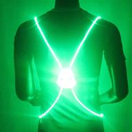 🏃 bodiy reflective vest gear: led running light for safer walking, motorcycle, biking - men and women's safety body lights belt логотип