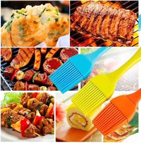 img 1 attached to 🔥 Set of 4 Heatproof Silicone Basting Brushes for BBQ, Grilling, Pastries, Cakes - Spread Sauce, Marinades, Kitchen Cooking - Dishwasher Safe