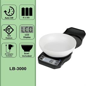 img 2 attached to 🍲 Black Precision Digital Kitchen Weight Scale with Bowl - 3kg x 0.1g, LB-3000