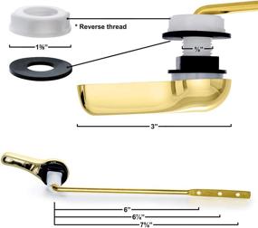 img 2 attached to Gold Finished Brass Toilet Tank Flush Lever Handle with Nut Lock - Front Mount