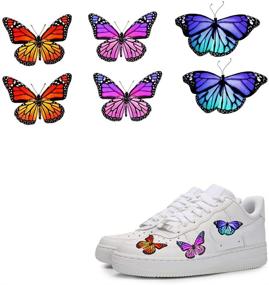 img 3 attached to 🦋 Heat Transfer Butterfly Shoe Stickers - Iron on Decals, Patches for Shoes/Sneakers - Small DIY Butterflies - Customizable Set of 6