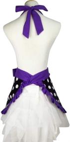 img 1 attached to 🎁 Фартук для кухни Floosum Lovely Purple Retro Ruffle с карманом - идеальный подарок для повара для женщин и девочек