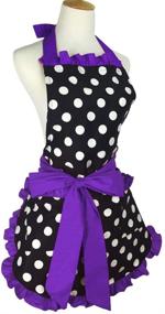 img 3 attached to 🎁 Фартук для кухни Floosum Lovely Purple Retro Ruffle с карманом - идеальный подарок для повара для женщин и девочек