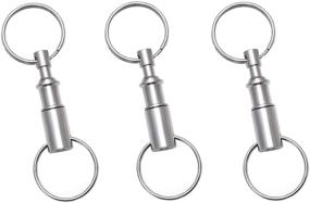 img 4 attached to 🔑 Rongbo 3 Pack Quick Release Key Rings: Convenient Detachable Keychains for Easy Access - Double Spring Split Snap Separation, Lock Holder - Perfect Gift Set (3 Pack)