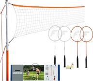 🏸 franklin sports badminton net set - outdoor backyard and beach badminton net and equipment set - includes 4 rackets and 2 birdies - suitable for adults and kids - professional grade логотип