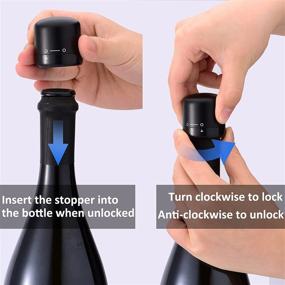 img 1 attached to 🍾 Wine Bottle Stopper Set of 2 - Reusable Plastic & Silicone, DUNLAGUE Twist-to-Seal Wine Sealer, Compact 1.5’’ x 1.5’’ Stopper Can Lay Bottle Down without Leaking