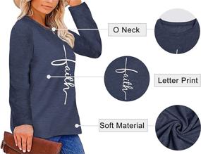 img 1 attached to 👚 Plus Size Faith Shirts for Women - Long Sleeve Christian Inspirational Tops, Casual O Neck Blouse (1X-4X)