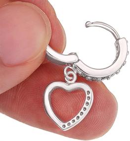 img 1 attached to 💎 Suyi Huggie Heart Hoop Earrings with Dangling Cubic Zirconia - Ideal Gift for Her