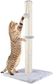 img 4 attached to 🐱 Dimaka 29-Inch Tall Cat Scratching Post: Sisal Rope Claw Scratcher, Soft Plush Covering