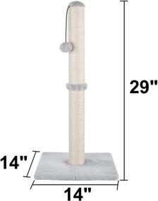 img 3 attached to 🐱 Dimaka 29-Inch Tall Cat Scratching Post: Sisal Rope Claw Scratcher, Soft Plush Covering