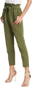 img 1 attached to 👖 Stylish & Flattering: GRACE KARIN Women's Paper Bag Waist Slim Fit Pants for Office & Casual Wear