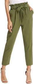 img 4 attached to 👖 Stylish & Flattering: GRACE KARIN Women's Paper Bag Waist Slim Fit Pants for Office & Casual Wear