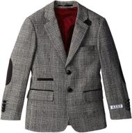 🧥 warm and stylish: a.x.n.y big boys' wool-blend plaid blazer logo