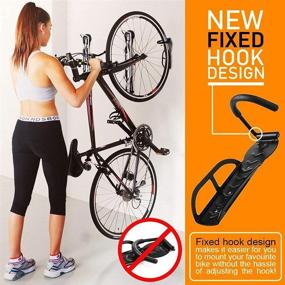 img 1 attached to 🚲 HOMEE 2-Pack Bike Rack Garage: Heavy-Duty Vertical Wall Mount Storage System for Indoor Bike Storage - Securely Holds 65 lb with Easy Installation