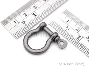 img 3 attached to 🔒 CRAFTMEMORE 4pcs Shackle Screw Rings D-Ring D Type Screw Pin Joint Connect - Key Chain, Key Fob, Bracelet, Paracord, Leather Craft - Antique Brass (8mm)