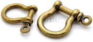 🔒 craftmemore 4pcs shackle screw rings d-ring d type screw pin joint connect - key chain, key fob, bracelet, paracord, leather craft - antique brass (8mm) logo