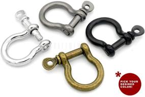 img 2 attached to 🔒 CRAFTMEMORE 4pcs Shackle Screw Rings D-Ring D Type Screw Pin Joint Connect - Key Chain, Key Fob, Bracelet, Paracord, Leather Craft - Antique Brass (8mm)