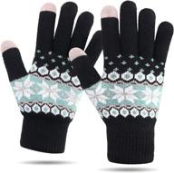 🧤 höter women's winter wool touchscreen gloves - warm thermal lining with elastic cuff логотип