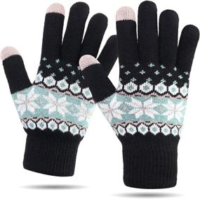 img 4 attached to 🧤 HÖTER Women's Winter Wool Touchscreen Gloves - Warm Thermal Lining with Elastic Cuff