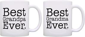 img 4 attached to 👵 Premium Diamond Anniversary Grandparent Gift Set - Best Grandma & Grandpa Ever - Coffee Mugs Tea Cups in Classic White