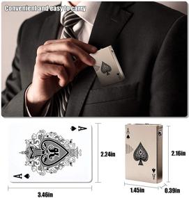 img 3 attached to 🔥 Jet Torch Lighter: Windproof Metal Playing Cards Design, Ideal Gift with UV Currency Detector LED Light - Perfect for Festivals & Men