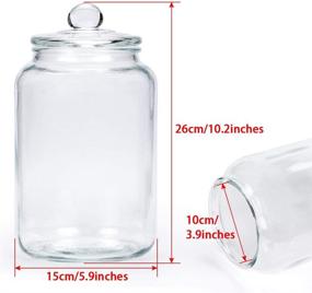 img 2 attached to 🏺 1 Gallon Glass Jar with Airtight Lid - Large Pantry Storage Container for Candy, Cookies, Flour, and Brown Sugar