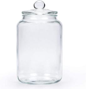 img 3 attached to 🏺 1 Gallon Glass Jar with Airtight Lid - Large Pantry Storage Container for Candy, Cookies, Flour, and Brown Sugar