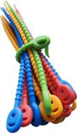🔗 20 pcs 6-inch reusable multi purpose silicone zip ties in red, blue, green, and orange - ecosearene home and office ties logo