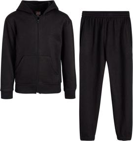 img 4 attached to Stylish and Comfortable Quad Seven Boys Jogger Set for Active Boys!