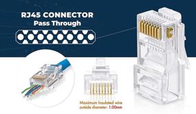 img 3 attached to 🔌 100-пакет GTZ RJ45 разъемов Cat5e Pass Through - лёгкое сжатие, кабель сети Solid/Stranded UTP, мужской Ethernet-разъём