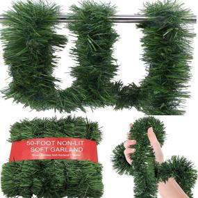 img 4 attached to 🎄 WDSF 50-Foot Soft Green Garland for Christmas Decorations - Non-Lit Holiday Decor for Outdoor/Indoor Use - Premium Quality Artificial Greenery for Home, Garden, or Wedding Party