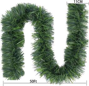 img 3 attached to 🎄 WDSF 50-Foot Soft Green Garland for Christmas Decorations - Non-Lit Holiday Decor for Outdoor/Indoor Use - Premium Quality Artificial Greenery for Home, Garden, or Wedding Party