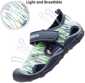 img 3 attached to 🏻 HOBIBEAR Toddler Closed Toe Aquatic Sandals for Boys: Perfect Shoes for Adventure!
