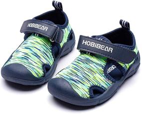 img 4 attached to 🏻 HOBIBEAR Toddler Closed Toe Aquatic Sandals for Boys: Perfect Shoes for Adventure!