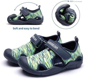 img 2 attached to 🏻 HOBIBEAR Toddler Closed Toe Aquatic Sandals for Boys: Perfect Shoes for Adventure!