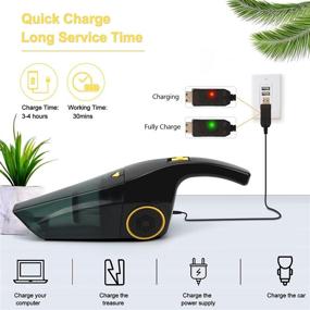 img 1 attached to 🚗 erwoosc Cordless Car Vacuum: Portable Handheld Cleaner with 7000pa Power for Wet and Dry Use – 2200mAh Rechargeable Battery