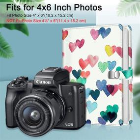 img 1 attached to 📸 Fintie Raining Hearts Photo Album – 112 Photos Wallet Album, Vegan Leather Cover with Snap Fastener