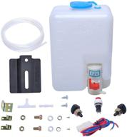 🌬️ universal car windshield washer pump system 12v with jet button switch, reservoir tank bottle kit 160186 - all-inclusive universal windshield washer kit logo