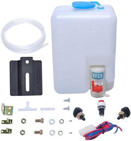 img 4 attached to 🌬️ Universal Car Windshield Washer Pump System 12V with Jet Button Switch, Reservoir Tank Bottle Kit 160186 - All-inclusive Universal Windshield Washer Kit