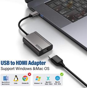 img 3 attached to 🖥️ Полный HD 1080P адаптер USB в HDMI для Mac & Windows - Установка приложения для Windows 10/8/7, Mac OS. Не совместим с Linux, Unix, Android, WinXP, Vista